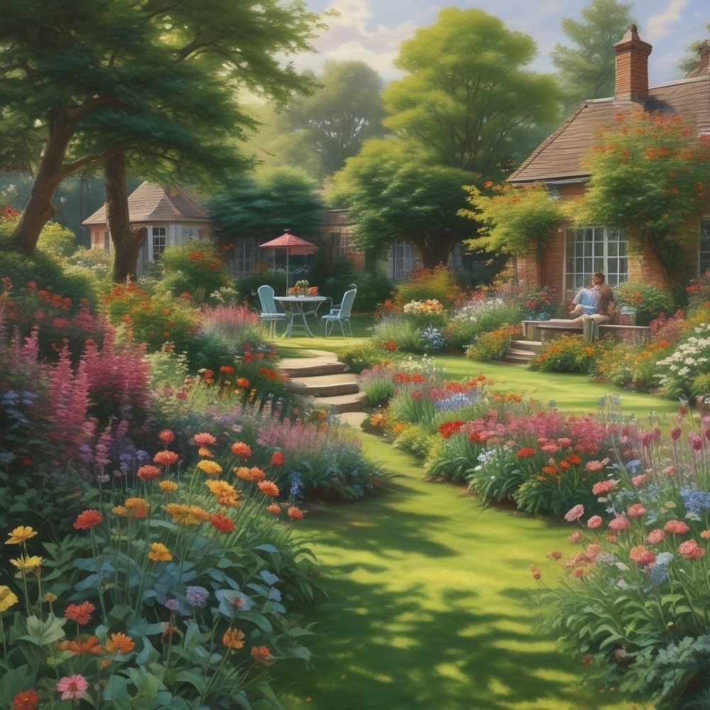 Vibrant Garden Landscape Art Print